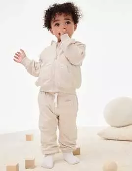Джоггеры из чистого хлопка Marks & Spencer, цвет Calico