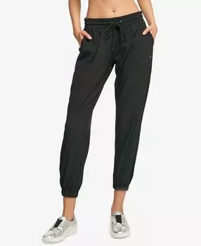 Джоггеры со вставками из сетки DKNY, черный