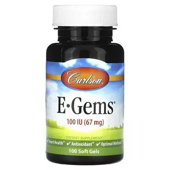 E-Gems, 67 мг (100 МЕ), 100 мягких желатиновых капсул Carlson