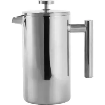 ECHTWERK French Press pot .», кофейник 0,8 л, кофеварка с пресс-фильтром, нержавеющая сталь с двойными стенками, изолированная, цвет silberfarben