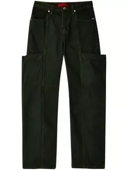 Eckhaus Latta прямые джинсы карго, черный