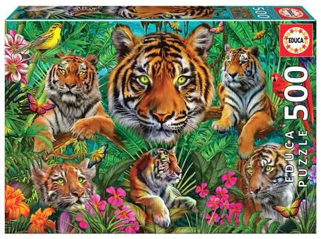 Educa, Пазл Тигры в джунглях, 500 шт.