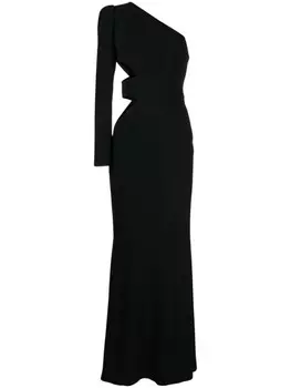 Elie Saab платье макси на одно плечо, черный