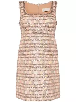 Elie Saab платье мини Camaleonte с пайетками, нейтральный цвет