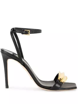 Elisabetta Franchi декорированные сандалии, черный