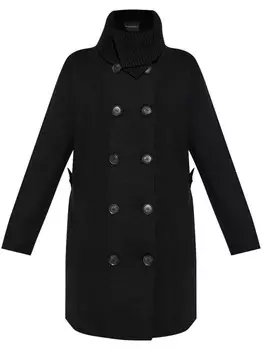 Emporio Armani двубортное шерстяное пальто, черный