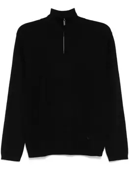 Emporio Armani джемпер с воротником на молнии, черный