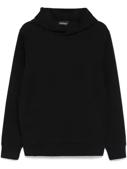 Emporio Armani фактурное худи, черный