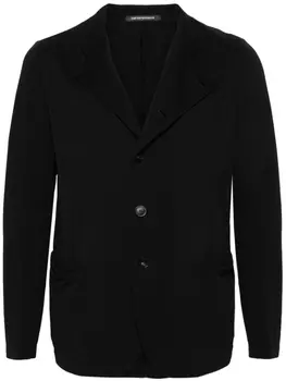 Emporio Armani фактурный однобортный пиджак, черный