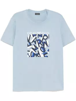 Emporio Armani футболка с логотипом, синий