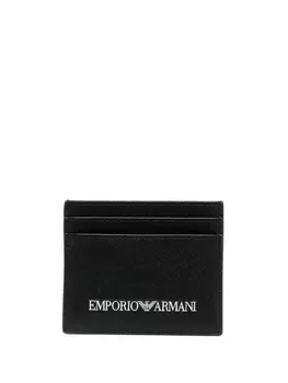 Emporio Armani картхолдер с логотипом, черный