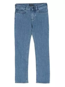 Emporio Armani Kids прямые джинсы с логотипом, синий