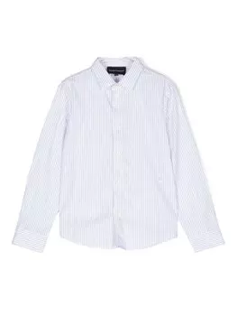 Emporio Armani Kids рубашка в полоску, синий