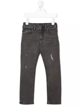 Emporio Armani прямые джинсы с эффектом потертости, серый