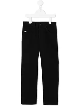 Emporio Armani прямые джинсы с логотипом, черный