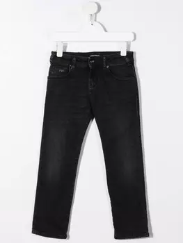 Emporio Armani прямые джинсы с логотипом, черный