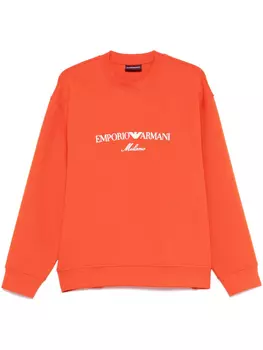Emporio Armani толстовка с вышитым логотипом, оранжевый