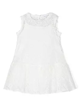 Ermanno Scervino Junior платье без рукавов с графичным принтом, белый