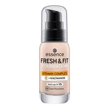 Essence Fresh & Fit Тональная основа под макияж с витаминами 30 мл — оттенок 05 Fresh Porcelain Nude Vegan