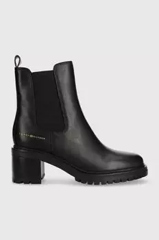 ESSENTIAL MIDHEEL LEATHER BOOTIE кожаные ботинки челси Tommy Hilfiger, черный