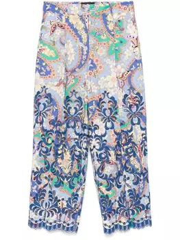 ETRO брюки с цветочным принтом, синий