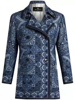 ETRO двубортное пальто, синий