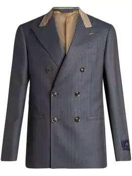 ETRO двубортный шерстяной блейзер, синий