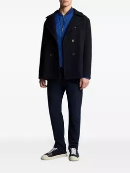 ETRO двубортный шерстяной бушлат, синий
