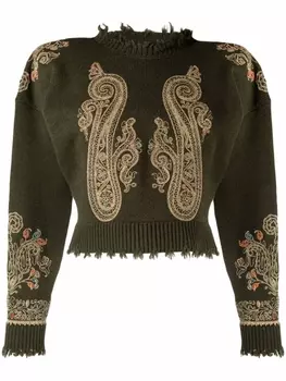 ETRO джемпер Maglie с вышивкой, зеленый