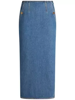 ETRO джинсовая юбка миди, синий