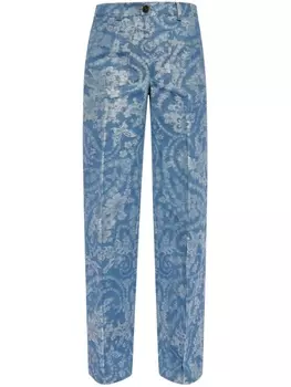 ETRO джинсы с цветочным принтом, синий