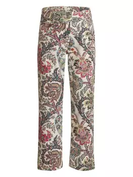 ETRO KIDS прямые брюки с принтом пейсли, белый