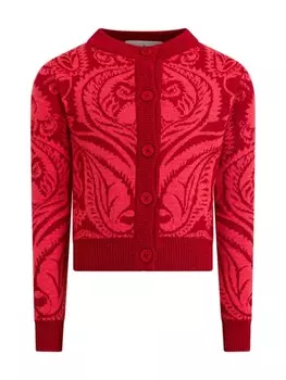 ETRO KIDS жаккардовый кардиган с узором, розовый