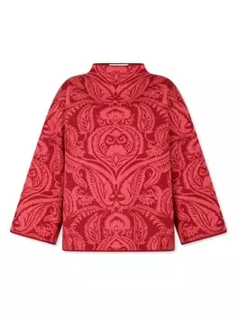 ETRO KIDS жаккардовый свитер с воротником-стойкой, красный