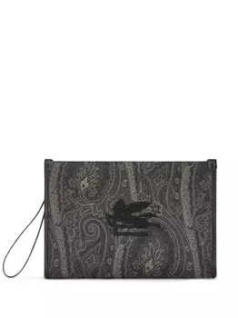 ETRO клатч с принтом пейсли, черный