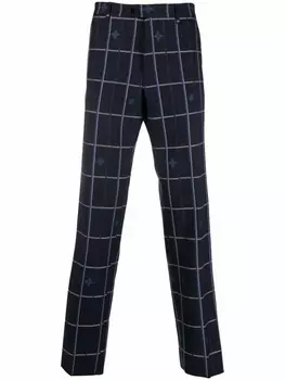 ETRO клетчатые брюки строгого кроя, синий