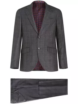 ETRO костюм в клетку Prince-Of-Wales, серый