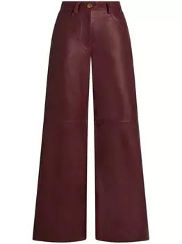 ETRO кожаные брюки широкого кроя, красный