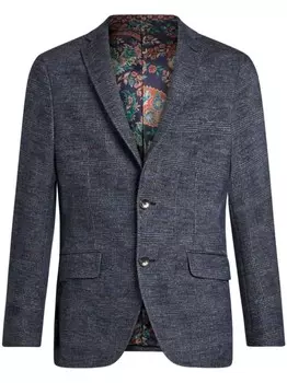 ETRO однобортный пиджак в клетку, синий