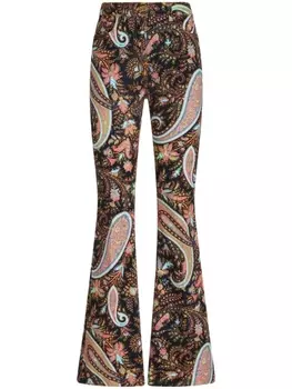 ETRO расклешенное платье с принтом пейсли, черный