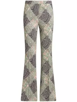 ETRO расклешенные брюки с принтом, нейтральный цвет