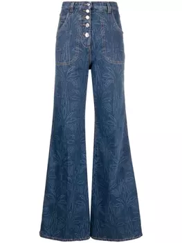 ETRO расклешенные джинсы с пуговицами, синий