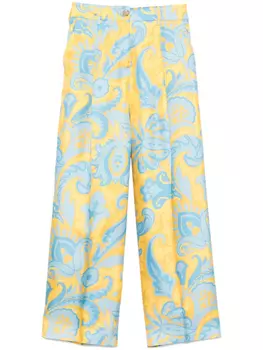 ETRO шелковые брюки, синий