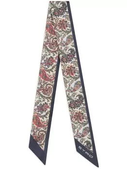 ETRO шелковый платок с принтом пейсли, нейтральный цвет