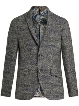 ETRO шерстяной однобортный пиджак, синий