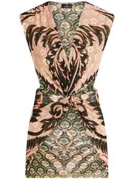 ETRO топ из тюля с цветочным принтом, розовый