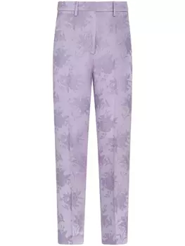 ETRO укороченные брюки с цветочным узором, фиолетовый
