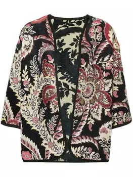 ETRO жакет из узорчатой жаккардовой парчи, синий