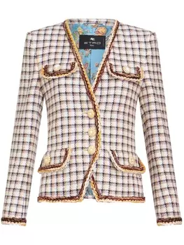 ETRO жакет в клетку, белый