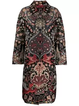 ETRO жаккардовое однобортное пальто, черный